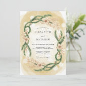 Invitation Mariage d'hiver doré et cosy (Debout devant)