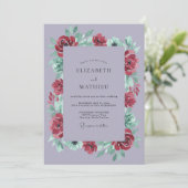 Invitation Mariage d'hiver dramatique lavande (Debout devant)