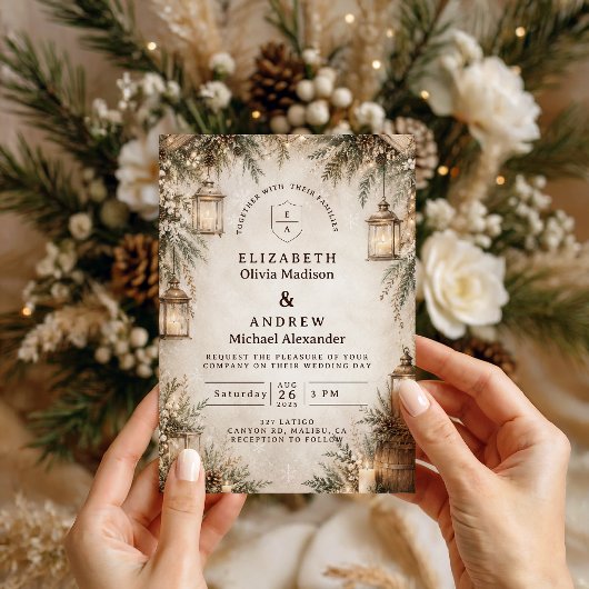 Invitation Mariage d'hiver élégant