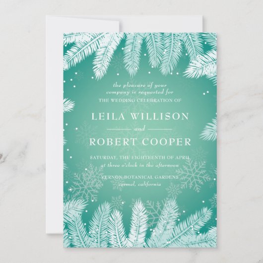 Invitation Mariage d'hiver élégant (Devant)
