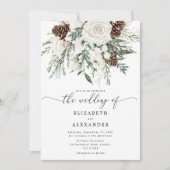 Invitation Mariage d'hiver élégant et persistant (Devant)