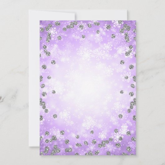 Invitation Mariage d'hiver élégant Festive violet argent (Dos)