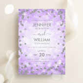 Invitation Mariage d'hiver élégant Festive violet argent