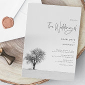 Invitation Mariage d'hiver élégant - Flocon de neige noir et