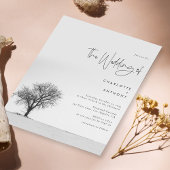 Invitation Mariage d'hiver élégant - Flocon de neige noir et