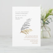 Invitation Mariage d'hiver élégant Gold & Silver (Debout devant)