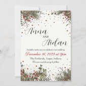 Invitation Mariage d'hiver Elégante Inspiritisme moderne (Devant)