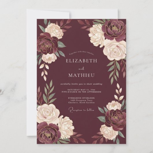 Invitation Mariage d'hiver en Bourgogne (Devant)