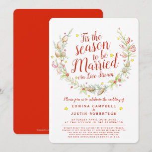 Invitation Mariage d'hiver en direct berres étoile aquarelle