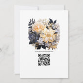 Invitation Mariage d'hiver en or, noir et blanc (Dos)