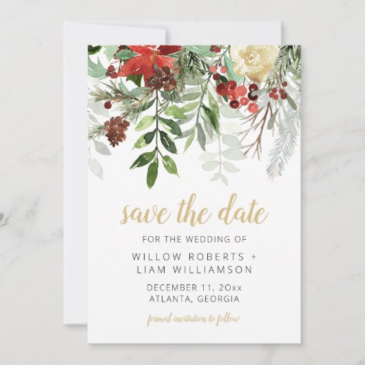 Invitation Mariage d'hiver Enregistrer la date (Devant)