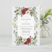 Invitation Mariage d'hiver ensorcelant rouge (Debout devant)