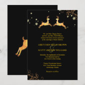 Invitation Mariage d'hiver entre deux jeunes rennes (Devant / Derrière)