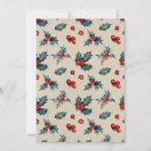 Invitation Mariage d'hiver Fête de Noël Berries Pine Cone (Dos)