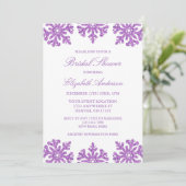 Invitation Mariage d'hiver flocon de neige violet (Debout devant)