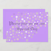 Invitation Mariage d'Hiver Flocons de Neige (Devant / Derrière)