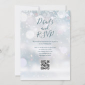 Invitation Mariage d'hiver Floral Baies Rouges Code QR (Dos)