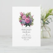 Invitation Mariage d'hiver floral de raisin et de pin (Debout devant)
