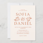 Invitation Mariage d'hiver floral minimaliste (Devant)