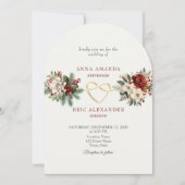 Invitation Mariage d'hiver floral rustique (Devant)