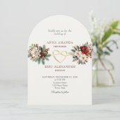 Invitation Mariage d'hiver floral rustique (Debout devant)