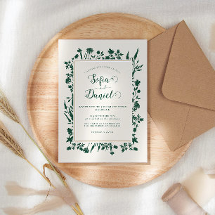 Invitation Mariage d'hiver floral verdoyant