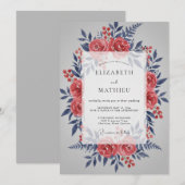 Invitation Mariage d'hiver formel en Bourgogne (Devant / Derrière)