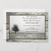 Invitation Mariage d'hiver | Frost rustique | Brume | Arbre | (Devant)