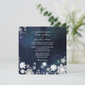 Invitation Mariage d'hiver Frosty bleu de la marine russe (Debout devant)