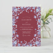 Invitation Mariage d'hiver glacial bordeaux (Debout devant)