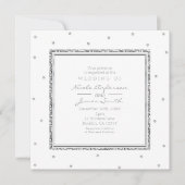 Invitation Mariage d'hiver Glam Argent & Points Blancs Fête (Devant)