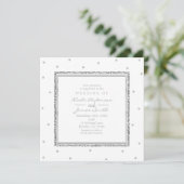Invitation Mariage d'hiver Glamour Argent & Points Blancs Fêt (Debout devant)