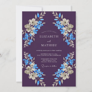 Invitation Mariage d'Hiver Glorieux Aubergine
