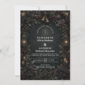 Invitation Mariage d'hiver gothique goth (Devant)