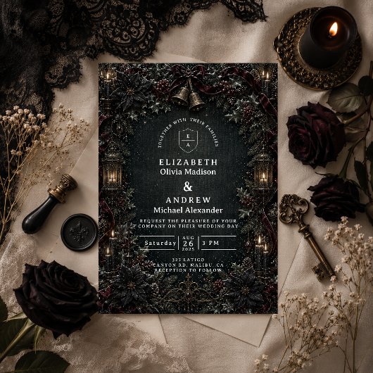 Invitation Mariage d'hiver gothique goth