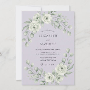 Invitation Mariage d'hiver gracieux lavande
