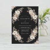 Invitation Mariage d'hiver grand noir (Debout devant)