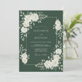 Invitation Mariage d'hiver grandioso vert forêt (Debout devant)