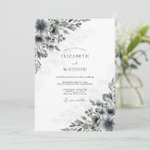 Invitation Mariage d'hiver gris ardoise maussade (Debout devant)