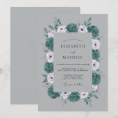 Invitation Mariage d'hiver gris opulent (Devant / Derrière)