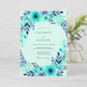 Invitation Mariage d'hiver harmonieux turquoise (Debout devant)