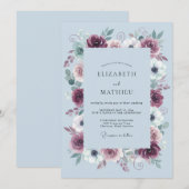 Invitation Mariage d'hiver impérial burgundy (Devant / Derrière)