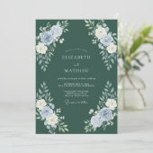 Invitation Mariage d'hiver luxuriant vert chasseur (Debout devant)