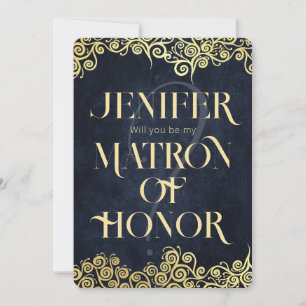 Invitation Mariage D'Hiver Luxury Marine Bleu Et Or