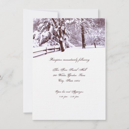 Invitation Mariage d'hiver magnifique (Devant)