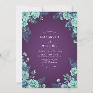 Invitation Mariage d'hiver majestueux au plum