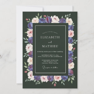 Invitation Mariage d'hiver majestueux vert chasseur