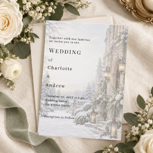 Invitation Mariage d'Hiver Manoir Patrimoine Luxe Discret