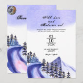 Invitation Mariage d'hiver Modèle modifiable des arbres de mo (Devant / Derrière)