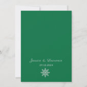 Invitation Mariage d'hiver moderne Elegant Vert (Dos)